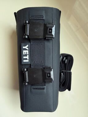 Yeti Black Soft Pouch with Buckle Straps bottle sling for rambler
